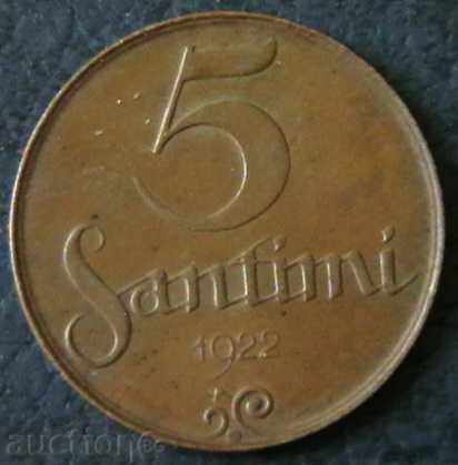5 σαντίμ 1922, Λετονία