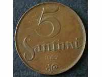 5 σαντίμ 1922, Λετονία