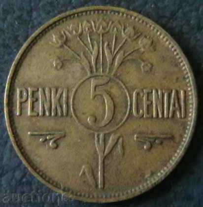 5 cent and 1925, Lithuania