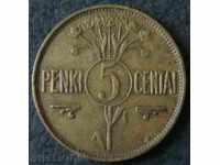 5 центаи 1925, Литва