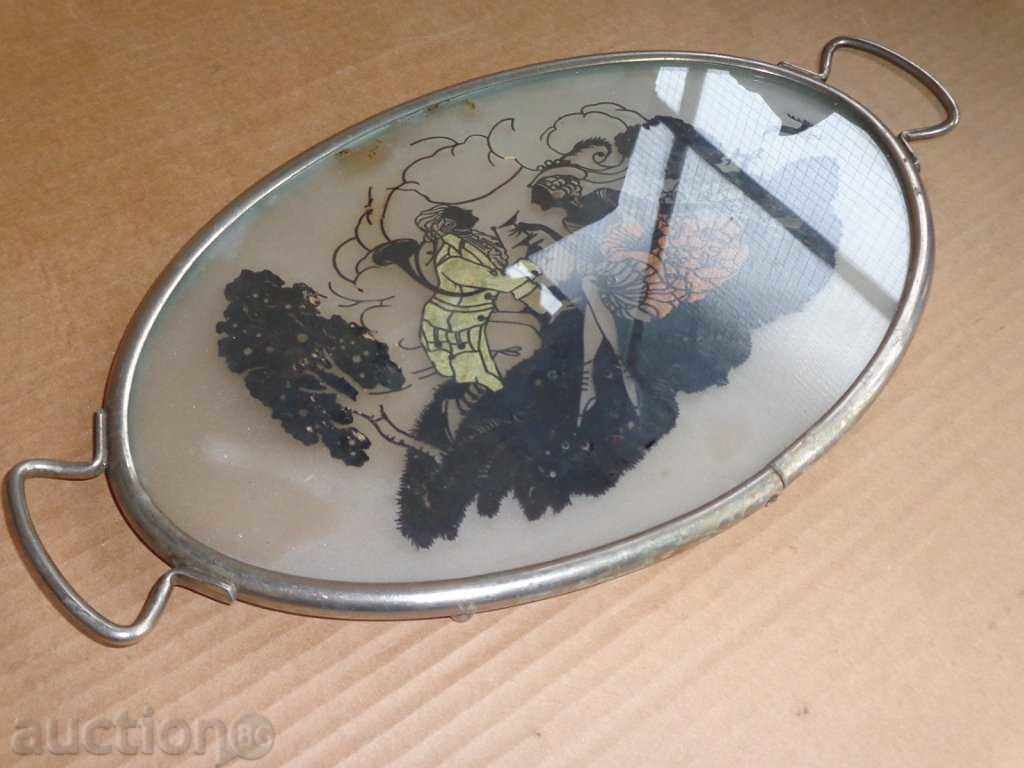 Auction  Old city tray, tray, tray