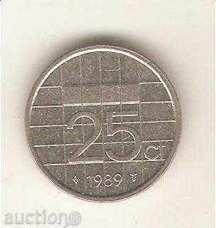 +Холандия  25 цента    1989 г.