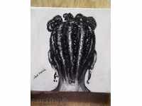 Classic African hairstyle - painting with oil-series-1