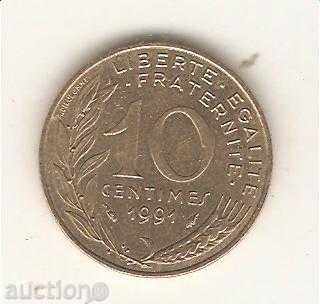 + Γαλλία 10 centimes 1991
