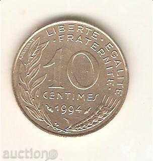 + Franța 10 centime 1994 closet pește marca