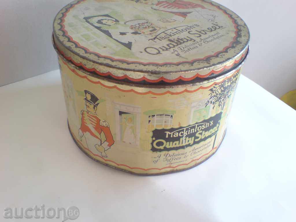 Auction  an old metal box of candy