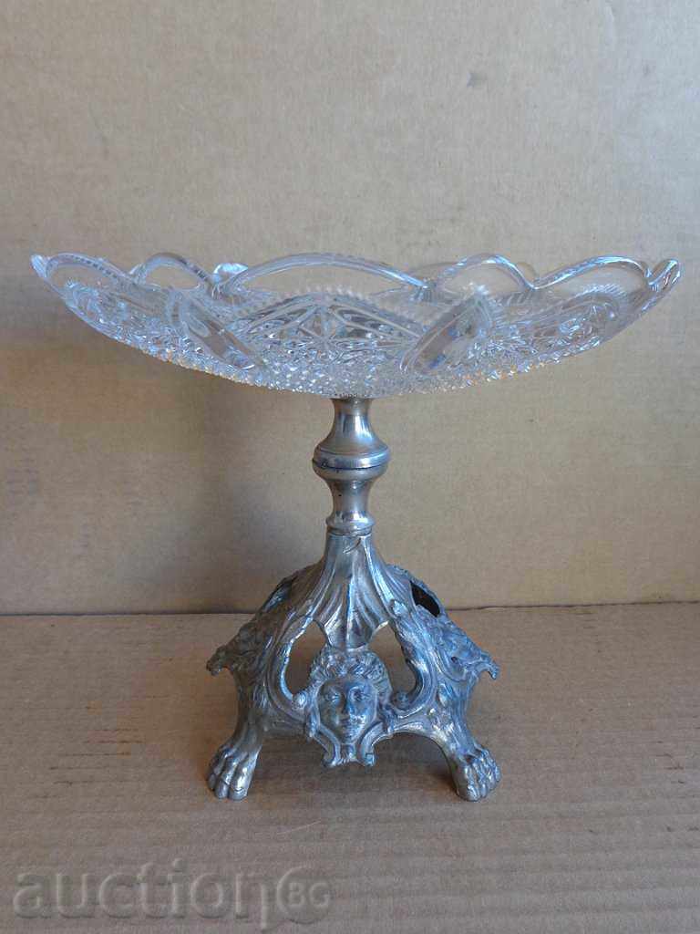 Old fruit, bonbonniere, metal and glass with price 135.00 BGN | € 69.02 Old fruit, bonbonniere, metal and glass with price 135.00 BGN | € 69.02