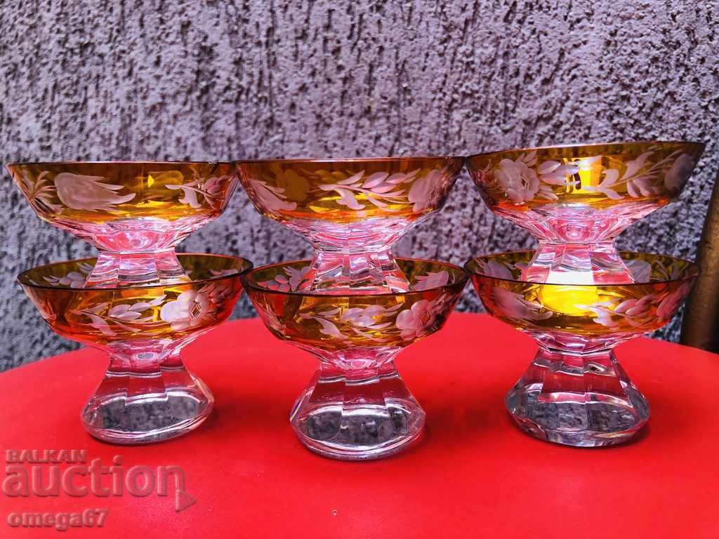 Auction Crystal Alcohol Service Bohemia Auction Crystal Alcohol Service Bohemia