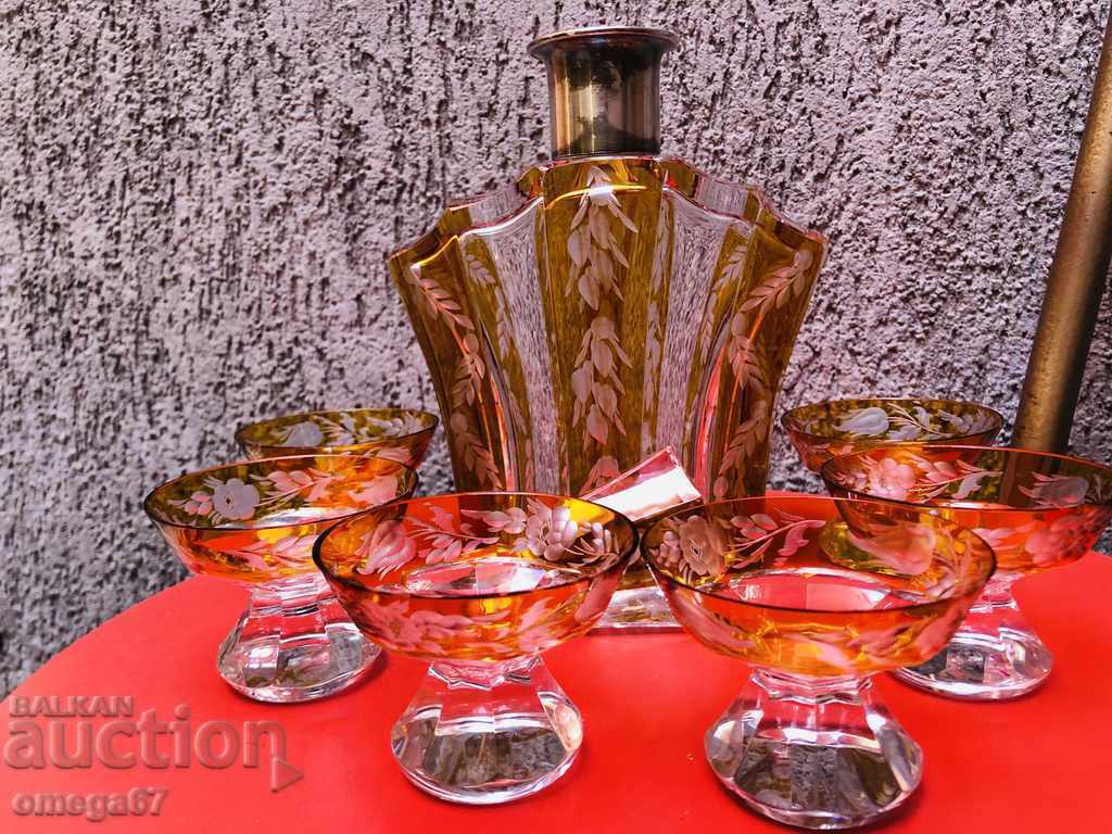 Кристален сервиз за алкохол Бохемия
