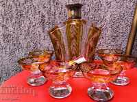 Кристален сервиз за алкохол Бохемия