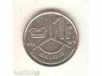 + Belgia 1 Franc 1991 legenda olandeză