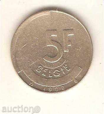 + Belgia 5 franci 1992 legenda olandeză