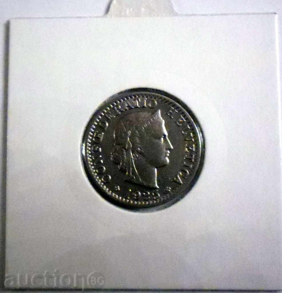 1925 B Elveția -Shveytsariya 20 Rappen- rappel Nichel cu preț 12.22 BGN | € 6.25