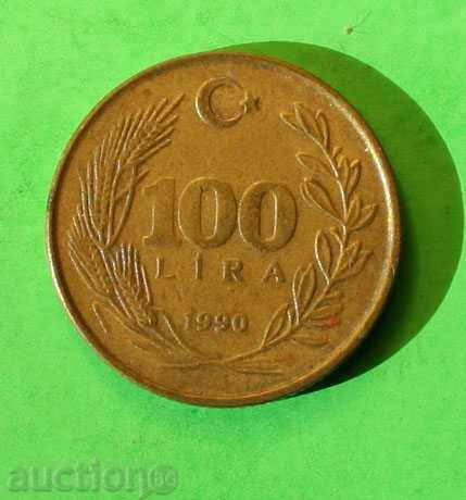100 λίρες Τουρκίας το 1990