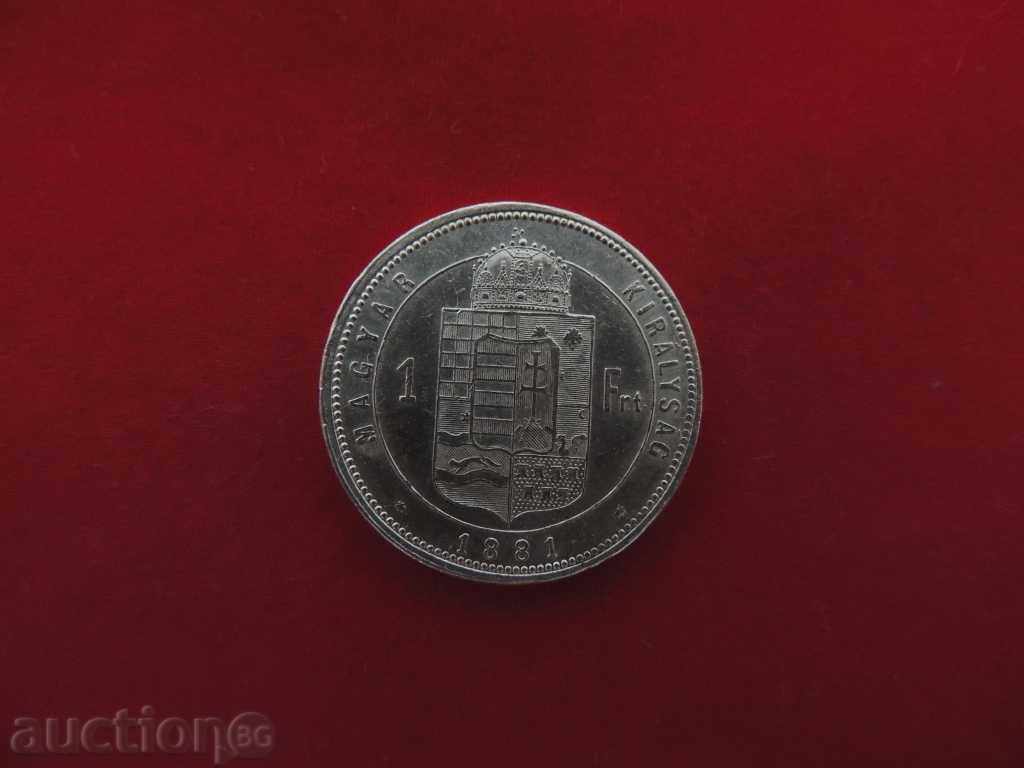 1 forint 1881 Hungary silver 1 forint 1881 Hungary silver