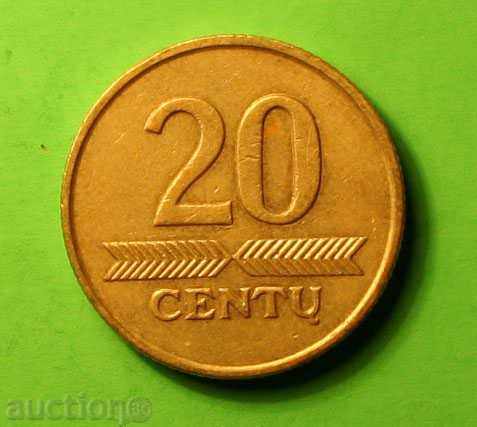 20 cents 2007 Lithuania -1