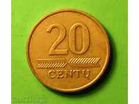 20 центай  2007  Литва   -1