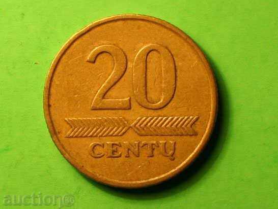 20 cents 1997 Lithuania -1
