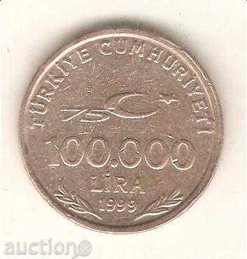 + Turcia 100.000 de lire în 1999