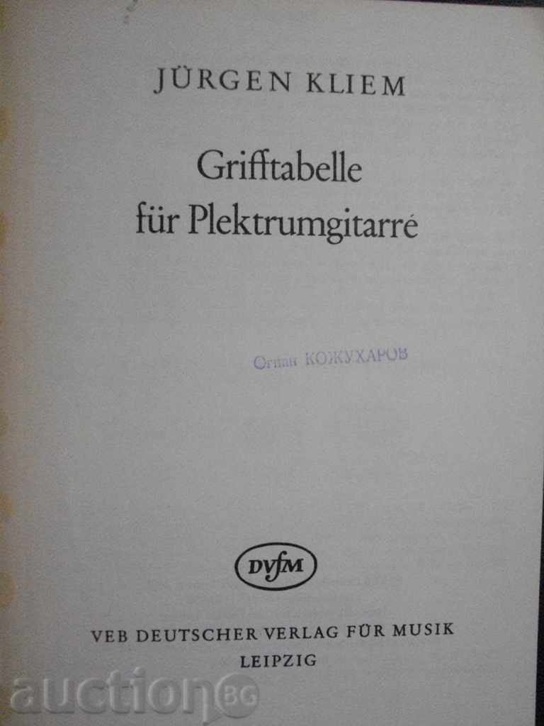 The book "Grifftabelle fur Plektrumgiarre-Jurgen Kliem" -128 pp with price 20.00 BGN | € 10.23 The book "Grifftabelle fur Plektrumgiarre-Jurgen Kliem" -128 pp with price 20.00 BGN | € 10.23