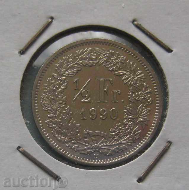 Elveția 1/2 Franc 1990.