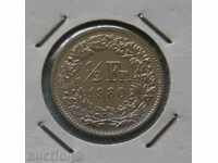 Elveția 1/2 Franc 1980.
