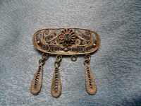 old silver brooch - FILIGRAN