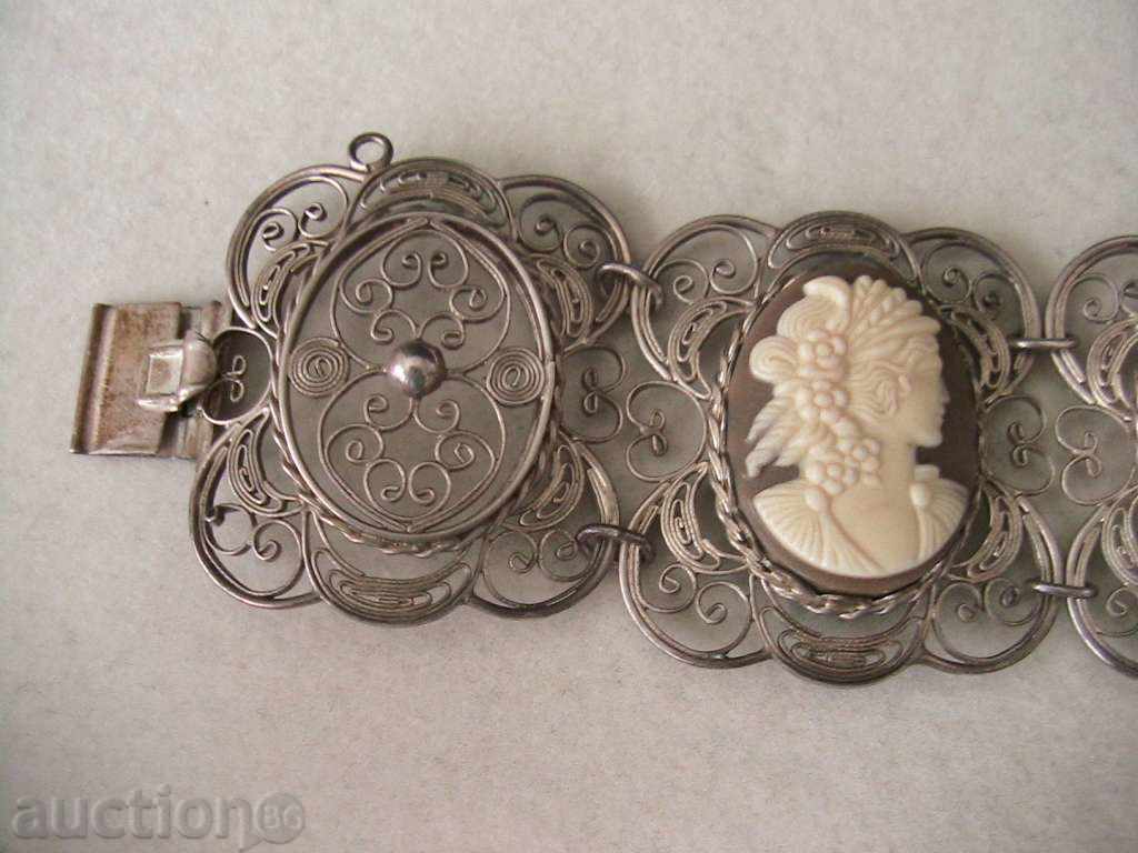 Delivery of Interesting SILVER FILIGREE BRACELET, SILVER, GEM, CAMEO Delivery of Interesting SILVER FILIGREE BRACELET, SILVER, GEM, CAMEO