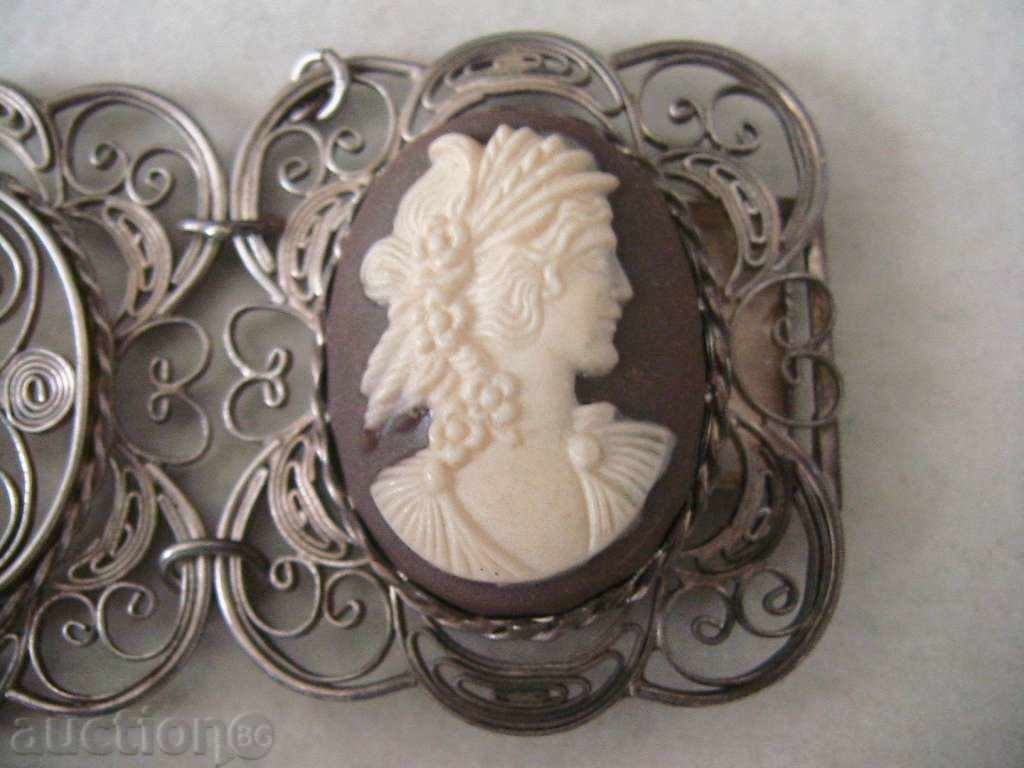 Interesting SILVER FILIGREE BRACELET, SILVER, GEM, CAMEO - 6 Interesting SILVER FILIGREE BRACELET, SILVER, GEM, CAMEO - 6