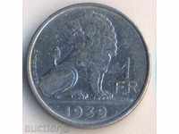 Belgium 1 franc 1939
