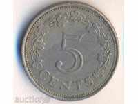 Malta 5 cenți 1972