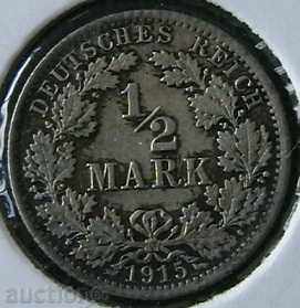 1/2 mark 1915 A, Germany-Empire
