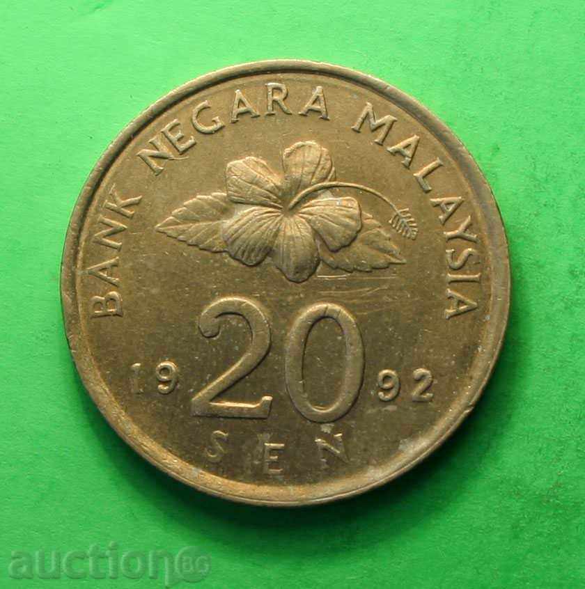 20 sen 1992 Μαλαισία