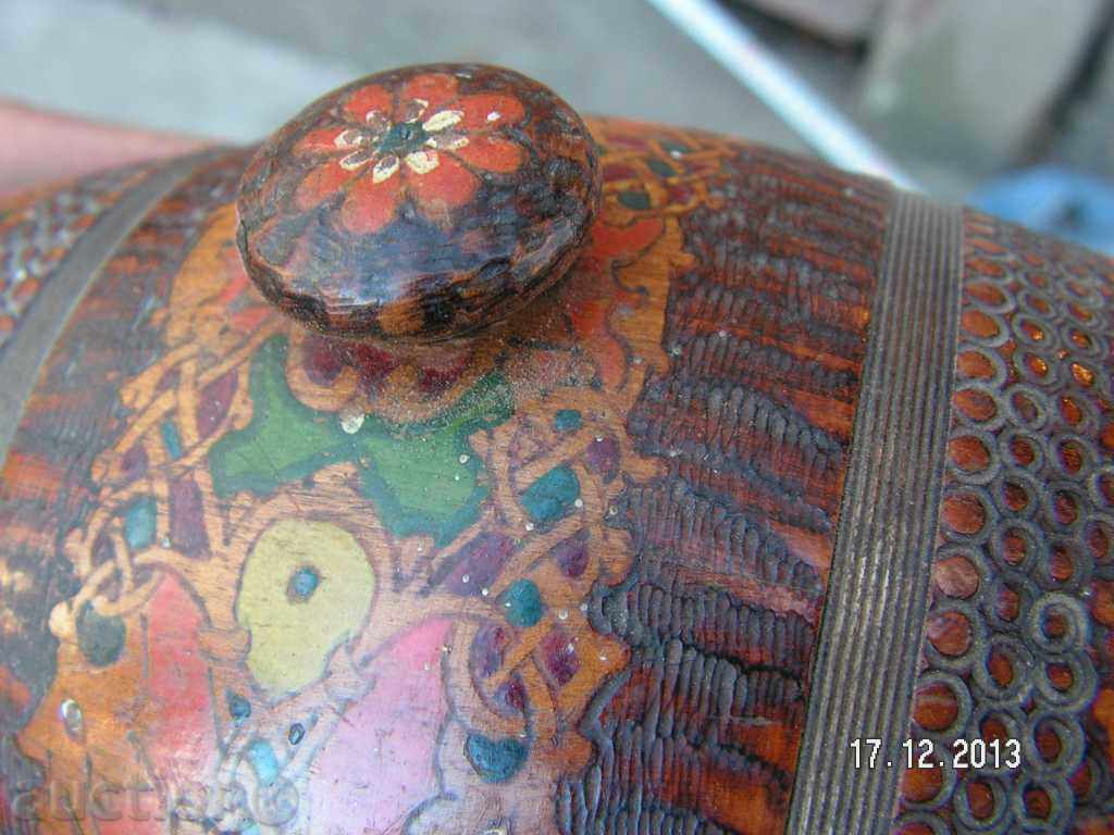 1661. OLD TWO WOOD-DRAWED PYROGRAPHIC BOUQUET - 6 1661. OLD TWO WOOD-DRAWED PYROGRAPHIC BOUQUET - 6