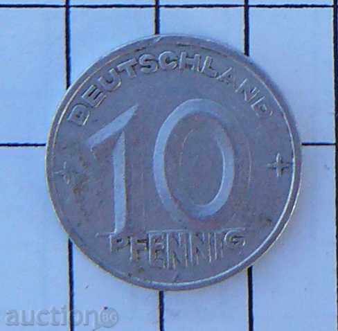 10 pfenigi 1950 A GDR