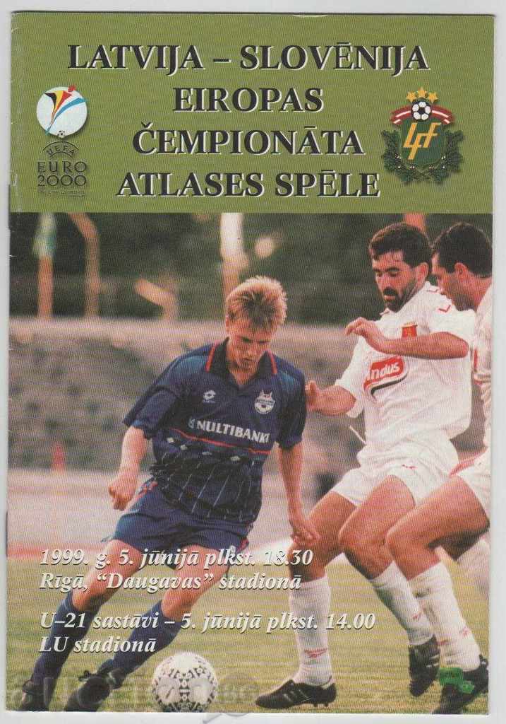 Football program Latvia-Slovenia 1999