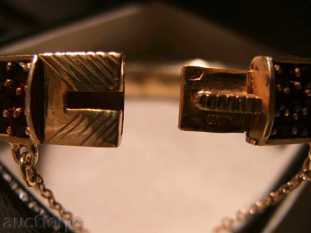 Auction ORIGINAL SILVER BRACELET with NATURAL GARNET, 900 SILVER Auction ORIGINAL SILVER BRACELET with NATURAL GARNET, 900 SILVER