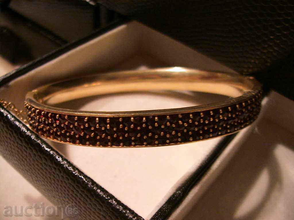 ORIGINAL SILVER BRACELET with NATURAL GARNET, 900 SILVER - 7 ORIGINAL SILVER BRACELET with NATURAL GARNET, 900 SILVER - 7