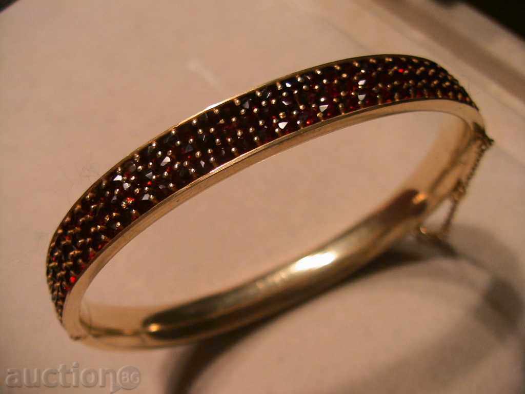 ORIGINAL SILVER BRACELET with NATURAL GARNET, 900 SILVER ORIGINAL SILVER BRACELET with NATURAL GARNET, 900 SILVER