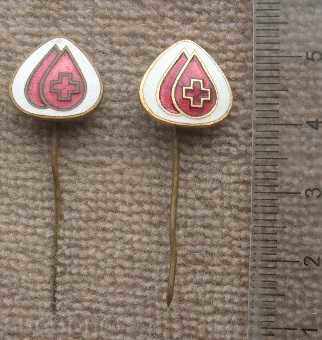Lot of two blood donor badges