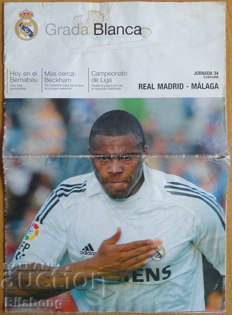 Program de fotbal Real Madrid - Malaga, 2006