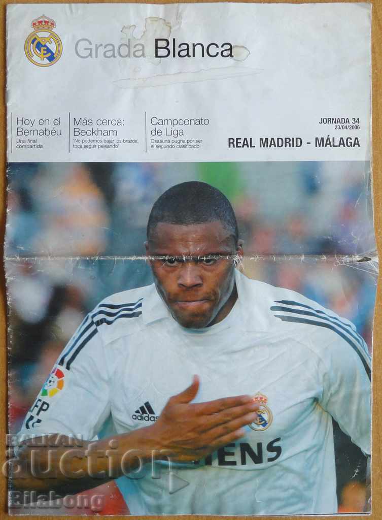 Football program Real Madrid - Malaga, 2006 Football program Real Madrid - Malaga, 2006