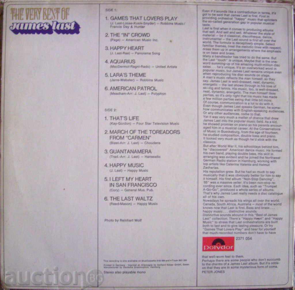 James Lest - The Very Best of James Last - 1970 with price 35.00 BGN | € 17.90 James Lest - The Very Best of James Last - 1970 with price 35.00 BGN | € 17.90