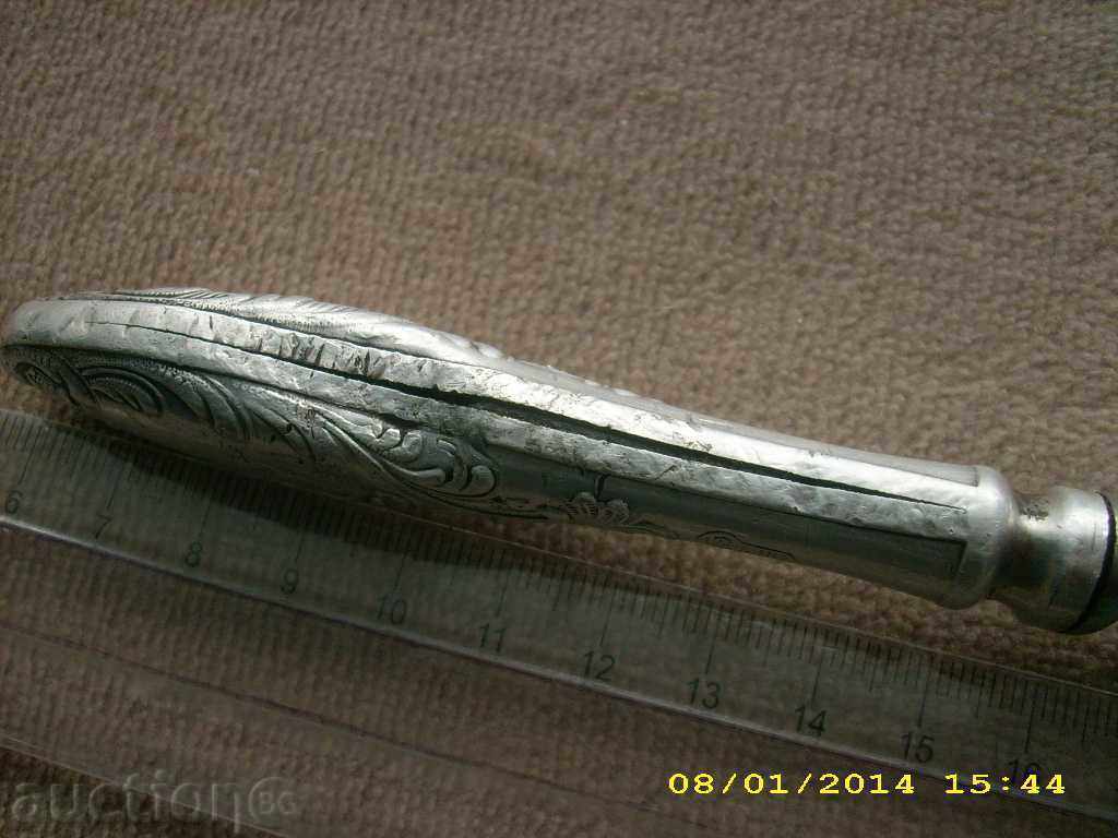 OLD KEY WITH SILVER HANDLE, MARKED - 6 OLD KEY WITH SILVER HANDLE, MARKED - 6