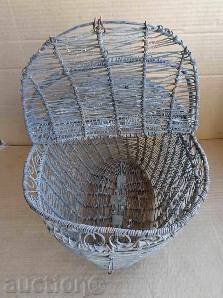 An old metal basket, basket, cage, picnic with price 63.00 BGN | € 32.21