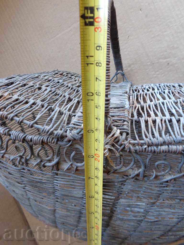 An old metal basket, basket, cage, picnic - 6