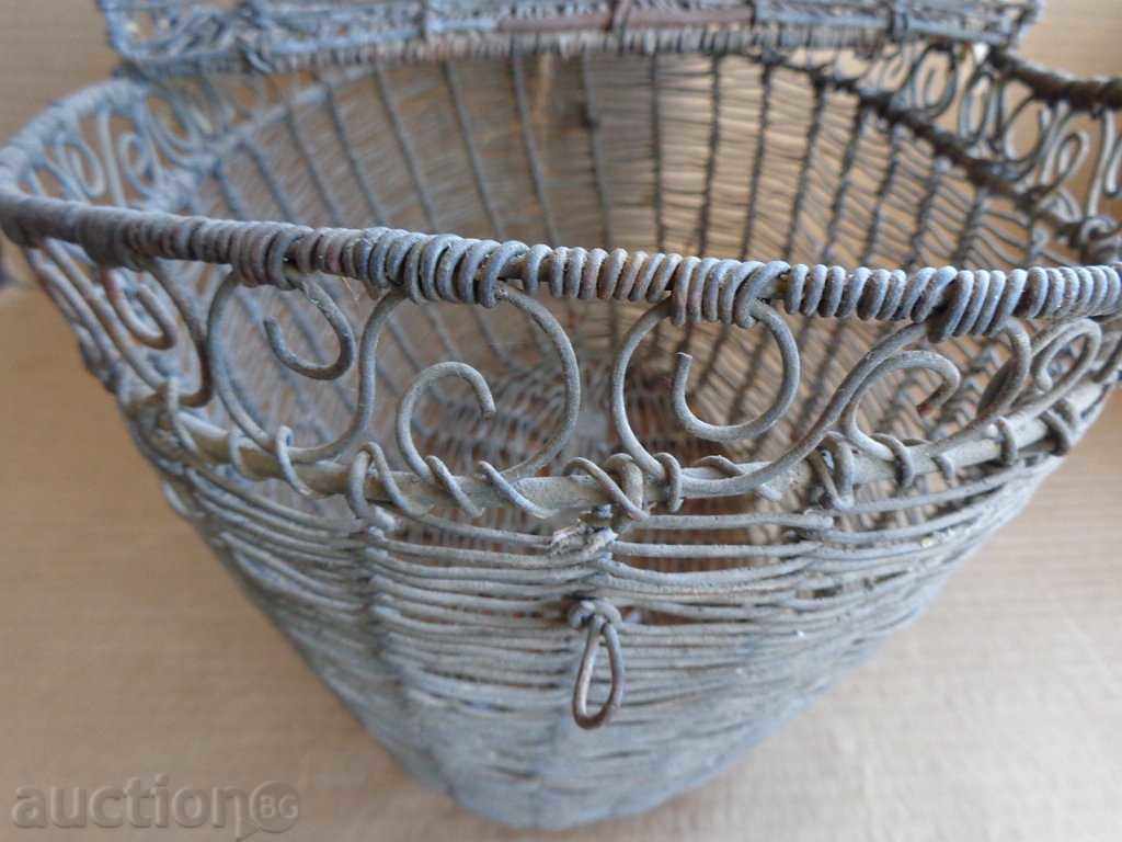An old metal basket, basket, cage, picnic - 7