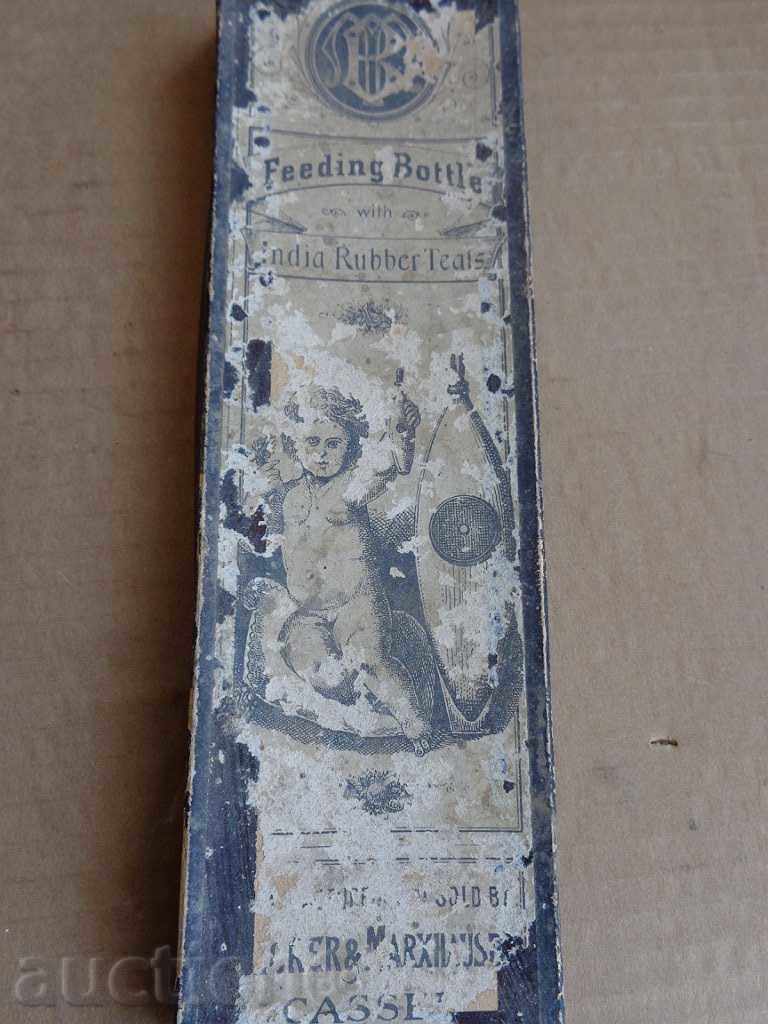 Old baby bottle, teat, pacifier from the early 20th century with price 65.00 BGN | € 33.23