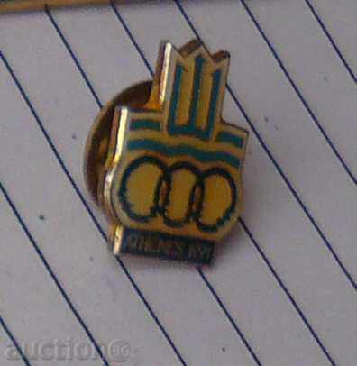 Badge - Mediterranean Games - Athens 1991 - Pin with price 2.00 BGN | € 1.02 Badge - Mediterranean Games - Athens 1991 - Pin with price 2.00 BGN | € 1.02