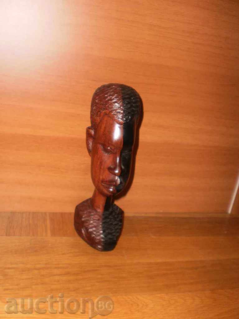 Глава на мъж-фигура от абанос-2